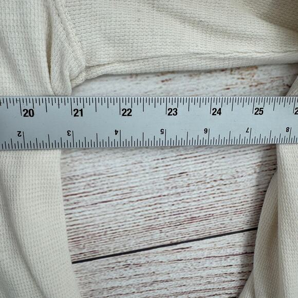 Lot of 2 Lucky Tops Womens XL Cream Brown Thermal Henley Button Down - Picture 5 of 16